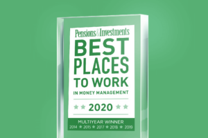 Pensions and Investments best places to work in Money Management 2020 award