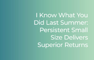 I know what you did last summer: Persistent small size delivers superior returns